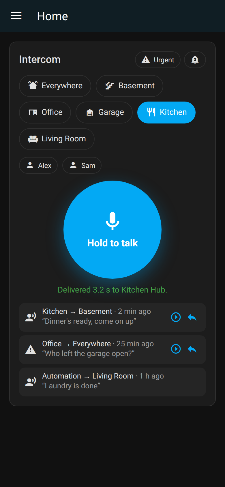 Delivery report per speaker